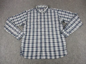 Patagonia Hemd Herren Large blau grau kariert Druckknopfleiste Langarm Angeln - Bild 1 von 15