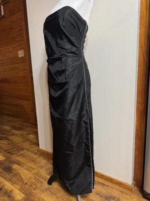 Vestido de Noche Formal Vintage Años 90 Y2k Gunne Sax Sin Tirantes Imitación Diamante Negro M Foto 1 de 4