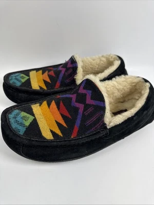UGG X PENDLETON RARE AZTEC DESGN MEN's MOCCASIN  SLIPPERS Men SIZE 9 WOOL SUEDE - Image 1 of 4