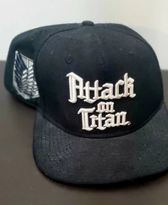 Attack on Titan Baseball Hat Snapback All Black Unisex - Picture 1 of 4