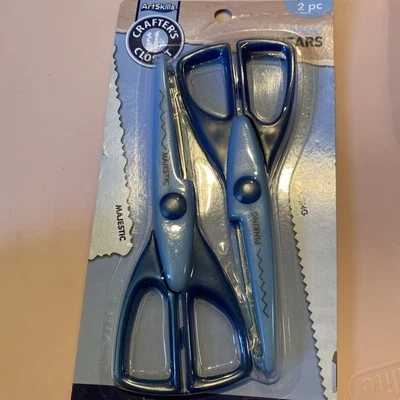 2 Scissors Pinking Shears Majestic Edging Blade Zig Zag Scallop Paper - Image 1 of 2