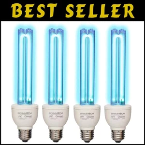 Ozone 25W UV Light Bulbs, 4 Pack - Powerful Indoor Air Sterilization Solution - Picture 1 of 11