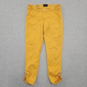WHBM Pants Women's Mid Rise Straight Crop Pret-a-pedi Golden Yellow Sz 6 - Picture 1 of 13