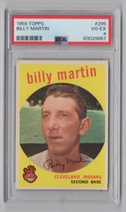 1959 TOPPS BILLY MARTIN PSA 4 CLEVELAND INDIANS #295 - Picture 1 of 2