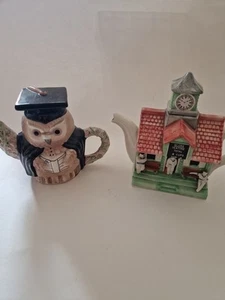 Two Score Time & Owl Collectable/Novelty/Prop/Display Teapots - Picture 1 of 11