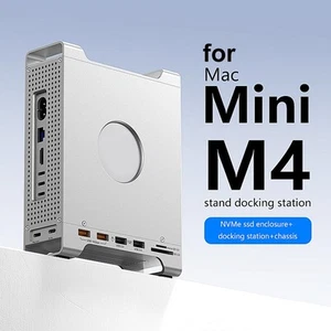 USB C Hub with M.2 SSD Enclosure for Ma-c Mini M4/M4 Pro Stand Hub Type-C Case - Afbeelding 1 van 13