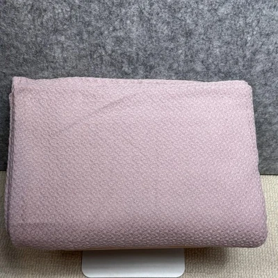 Pottery Barn Twin Blanket 100% Organic Cotton Textured Mauve Pink Matelasse - Image 1 of 4