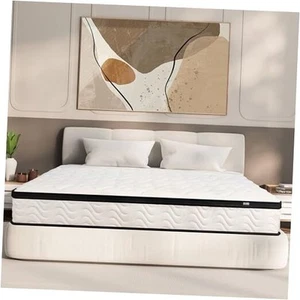 Queen Mattress 10 Inch | Queen Size Hybrid Mattresses in a Box | Medium Firm - Picture 1 of 7