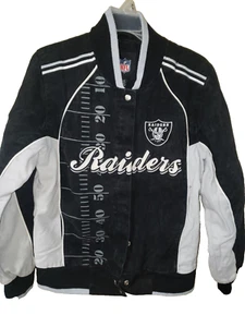 Giacca bomber NFL Team Apparel Oakland Raiders stile Varsity uomo taglia S rara - Foto 1 di 3
