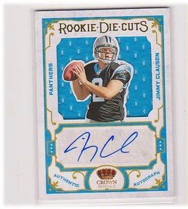 Autógrafos de material troquelado de novato Jimmy Clausen 2010 Crown Royale/50 en estado real $25 - Imagen 1 de 1