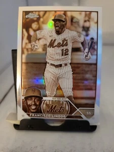 2023 Topps Chrome Francisco Lindor Sepia Refractor #142 Mets - Picture 1 of 2
