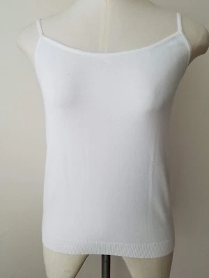 Valentino White Spaghetti Strap Knit Tank Top Size 46 - Image 1 of 4