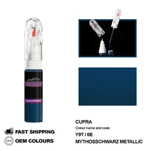 FOR CUPRA MYTHOSSCHWARZ Y9T Touch Up Paint Pen Brush Fix Kit Scratch Chip Set - Picture 1 of 8