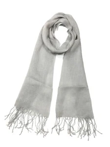 Unisex 100% Linen Scarves for Men and Women 71"x22" Light Grey - Picture 1 of 5