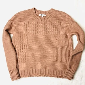 Madewell Boxy Cut & Design Crop 100% Merino Wool Sweater Size XXS Blush Pink - Picture 1 of 10