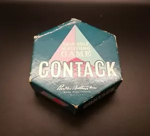 1962 Parker Brothers Matching Game Contack Pastel Vtg Antique Complete - Picture 1 of 6
