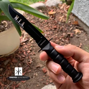 7.5" FULL TANG CLASSIC TACTICAL KNIFE W/ NYLON BELT SHEATH - CUSTOM ENGRAVED - Picture 1 of 6