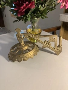 Soporte de linterna de pared vintage para velas de pared aplique oro metal gancho de hierro - Imagen 1 de 9