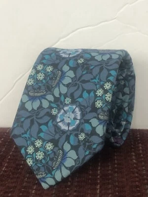 Corbata Gianni Feraud Azul Estampado Floral Ajustada Estampado Libertad 56 x 2.25 Foto 1 de 4