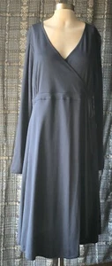 Indigenous Luxe Wrap Dress Size XL Navy Blue Organic and Fair Trade Fashion NWT - Picture 1 of 9