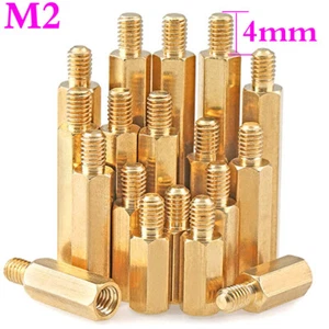 M2 Solid Brass Male Female Hex Column Standoff Support Spacer Threaded Pillar - Picture 1 of 14