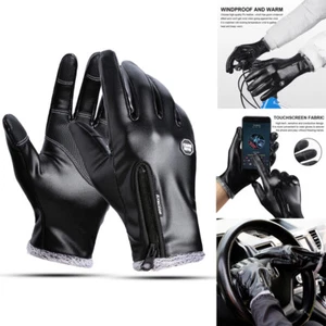 Hombres Invierno Exterior Guantes Impermeables Esquí Ciclismo Cuero Guantes para Clima Frío - Imagen 1 de 22