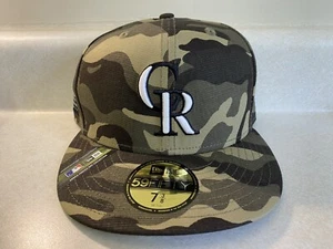 New Era MLB Colorado Rockies CAMO Armed Forces Day 59FIFTY Hat Size 7 3/8 New - Picture 1 of 5