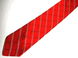 Corbata Tommy Hilfiger para hombre roja azul marino a cuadros 60" - Imagen 1 de 4