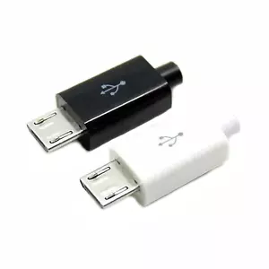 1/5/10 Sets Micro USB 5 Pin Male Connector Plug Black White for Data - Foto 1 di 17