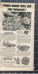 Vintage 1943 PYREX OFENWARE Pyrex Ware Will See You Through 1940s Print Ad - Bild 1 von 1