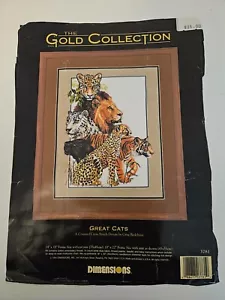 Dimensions Gold Collection Kit punto croce contato "Grandi gatti"--Completo-FS - Foto 1 di 5