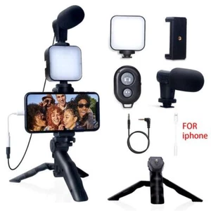 Smartphone Vlogging Mini Microphone TikTok Live Stream YouTube VideoTripod Kit - Picture 1 of 16