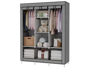 portable canvas wardrobe grey (M11) - Picture 1 of 2