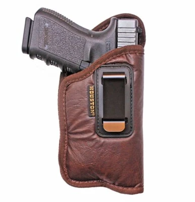 Brown Laser/Light IWB Houston Soft Eco Leather Gun Holster - Choose Size - Image 1 of 4
