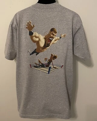 Vintage Core America CARTOON T-Shirt WRESTLING *SLAM* NWT NEW Old Stock L, XL - Image 1 of 4