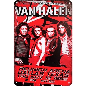Vintage Metallplatte Van Halen Rechteckiges Eisengemälde Wanddekoration 20x30cm - Picture 1 of 12