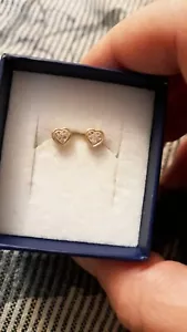 Süße Diamant Ohrstecker Herz 375 Gelbgold - Bild 1 von 2