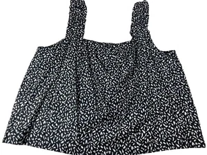 On 34th schwarz-weiß bedrucktes Tanktop XXL Baumwoll-/Modalmischung Damen ärmellos - Bild 1 von 10