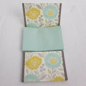 Hallmark Briefpapier Set 16 Blanko Karten gelb/blau/silber Blumen mit Umschlägen - Bild 1 von 3