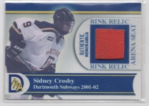 2008-09 PRE ROOKIE DARTMOUTH SUBWAYS RINK RELIC ARENA SEAT SIDNEY CROSBY 6/99 - Picture 1 of 2