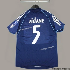 Zidane #5 Real Madrid 2005/2006 Retro Blue Short Sleeve Jersey Size L - Picture 1 of 7