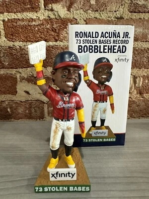 Ronald Acuna Jr. 73 Stolen Bases Record Bobblehead SGA 4/24/24 - Image 1 of 3