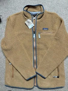 🔥Patagonia Women's L Retro Pile Fleece Jacket Nest Brown Nouveau Green - Picture 1 of 7