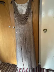Debut sequinned lace, lined drop back long dress. Size 12 - Picture 1 of 4