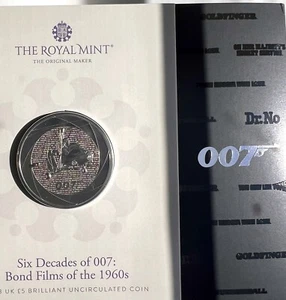 2023 Bond Films of the 1960s You Only Live Twice UK £5 BU Coin Pack in hand 1/6 - Picture 1 of 12