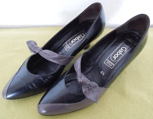 Damen Schuhe Größe 37.5 Gabor schwarz / beige (braun) Leder Pumps - Bild 1 von 4