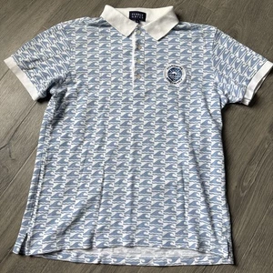PEARLY GATES Mens Polo Shirt size 5 US S/M made for Golf waves all over sample - Picture 1 of 12