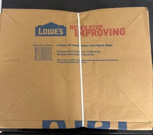 Lowe's (5) strapazierfähige Papier Rasen und Laub Beutel 30 Gallonen - Bild 1 von 1