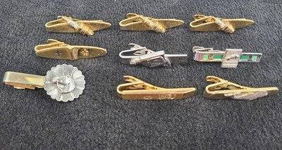 Clip de barra de corbata Speidel vintage lote mixto de 9 tonos oro y plata Foto 1 de 4