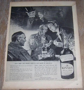 1943 Kinsey Blended Whiskey Jagd 2. Weltkrieg Life Magazin Werbung - Bild 1 von 1